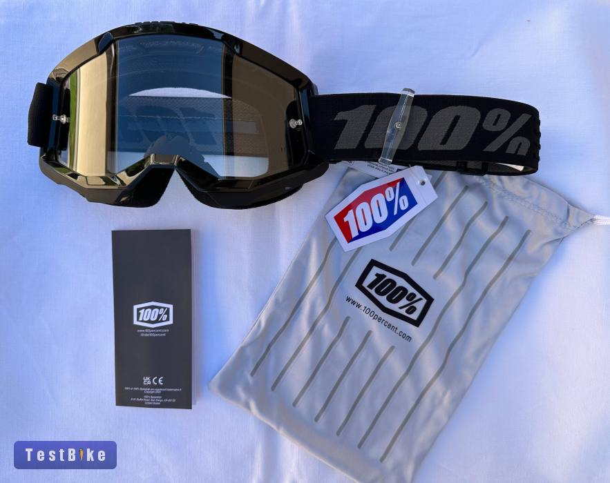 Új 100% Strata 2 fekete/szürke DH/FR szemüveg, védőszemüveg