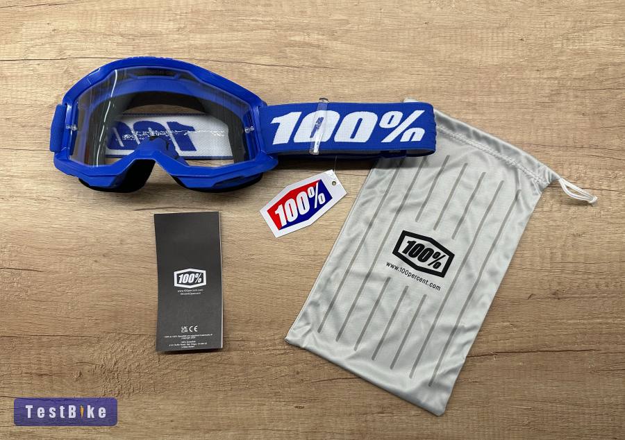 Új 100% Strata 2 kék, átlátszó lencsés DH/FR szemüveg