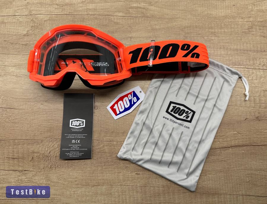 Új 100% Strata 2 narancs, átlátszó lencsés DH/FR szemüveg