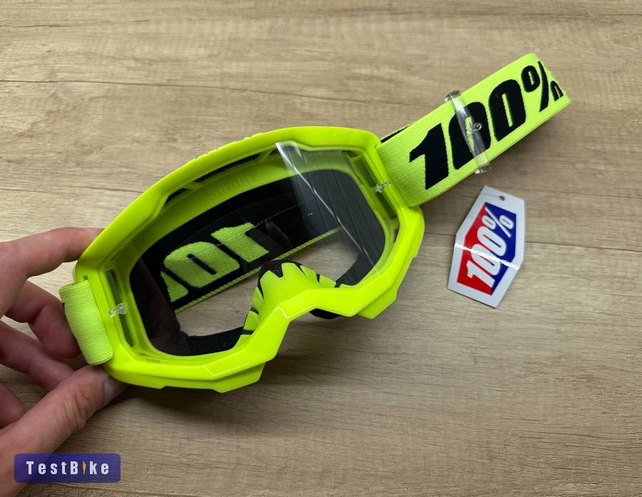 Új 100% Strata 2 neon sárga, átlátszó lencsés DH/FR szemüveg