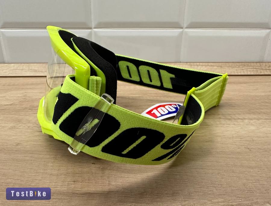 Új 100% Strata 2 neon sárga, átlátszó lencsés DH/FR szemüveg