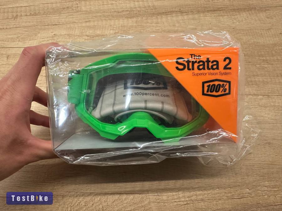 Új 100% Strata 2 neon zöld, átlátszó lencsés DH/FR szemüveg