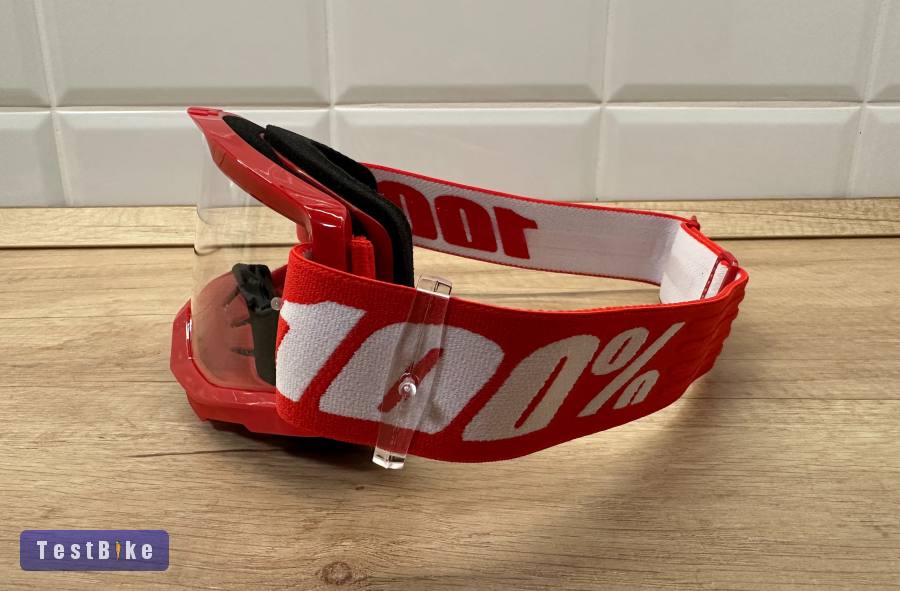 Új 100% Strata 2 piros, átlátszó lencsés DH/FR szemüveg