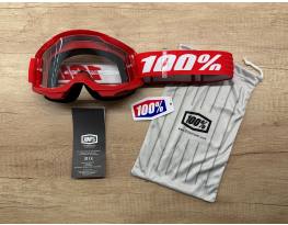 Új 100% Strata 2 piros, átlátszó lencsés DH/FR szemüveg