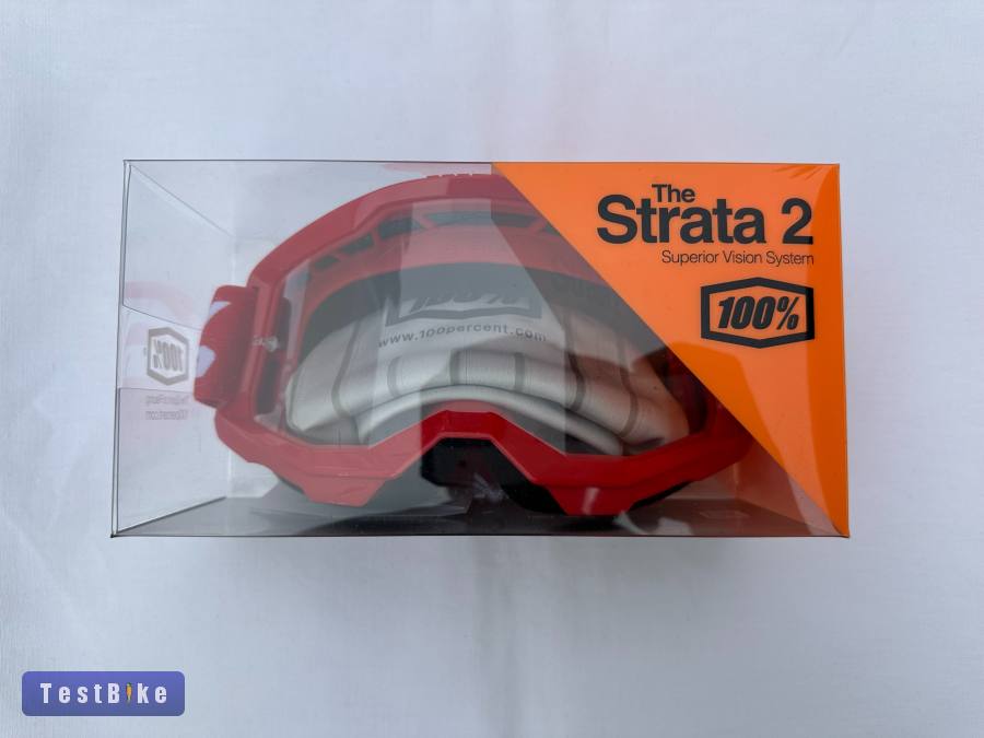 Új 100% Strata 2 piros DH/FR szemüveg, védőszemüveg