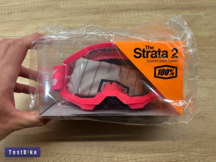 Új 100% Strata 2 rózsaszín, átlátszó lencsés DH/FR szemüveg