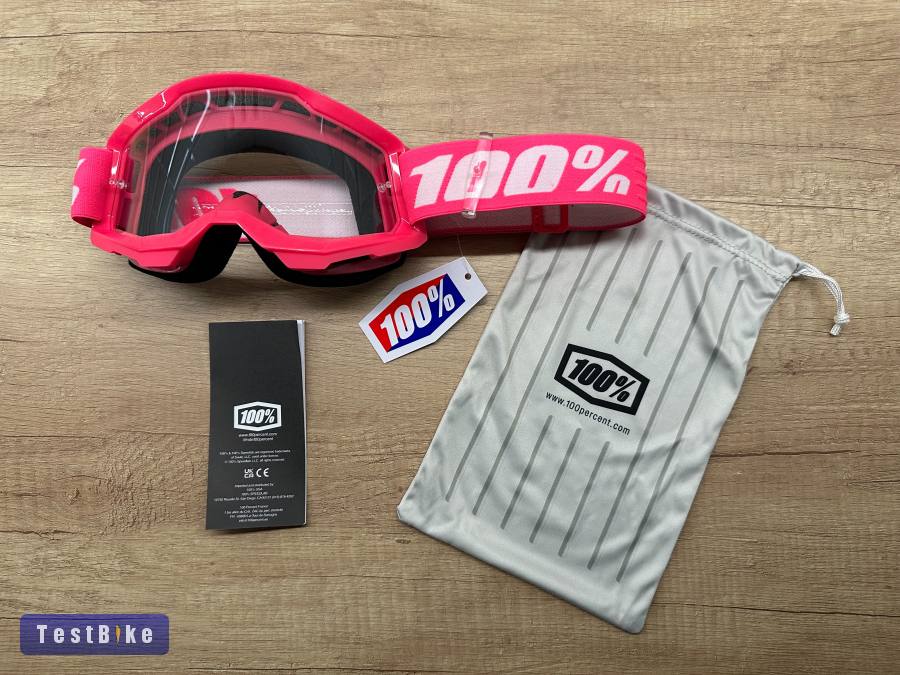 Új 100% Strata 2 rózsaszín, átlátszó lencsés DH/FR szemüveg