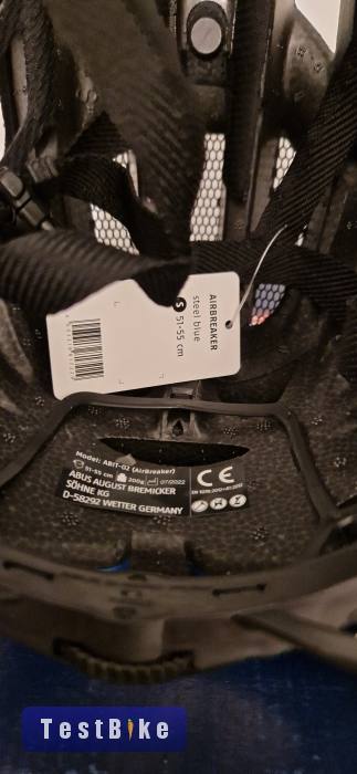 Új Abus Airbreaker sisak "S" (51-55cm) Steel Blue színben