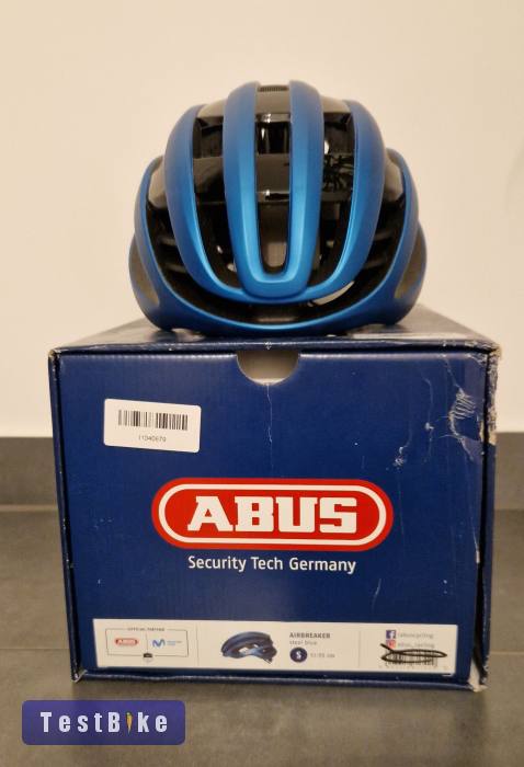 Új Abus Airbreaker sisak "S" (51-55cm) Steel Blue színben