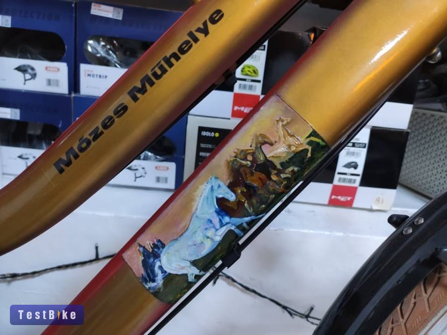 Új Csepel Alu női városi kerékpár 44cm – Lovas festményekkel