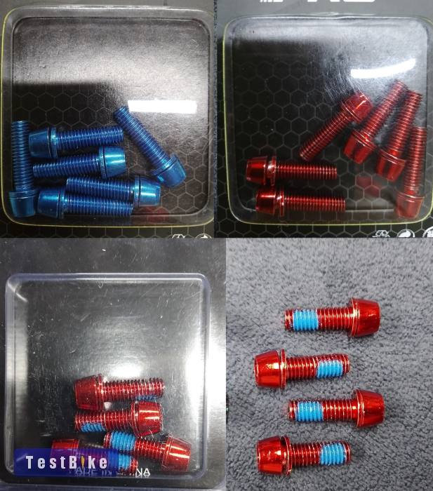 Új alu szelepsapka, kormányszár csavar, nyeregcső bilincs