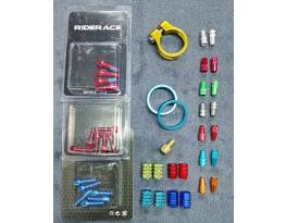 Új alu szelepsapka, kormányszár csavar, nyeregcső bilincs