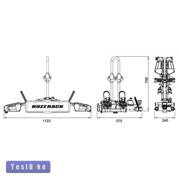 Új Buzz Rack összehajtható, 2 kerékpártartó vonóhorogra
