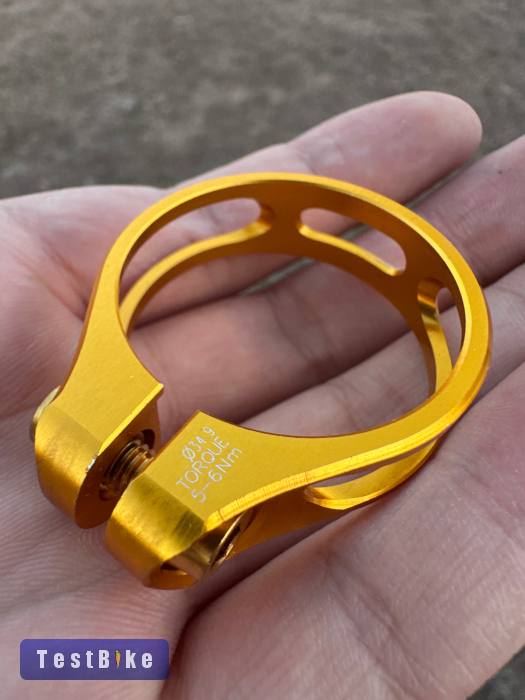Új CNC alu nyeregcső bilincs 34,9mm arany
