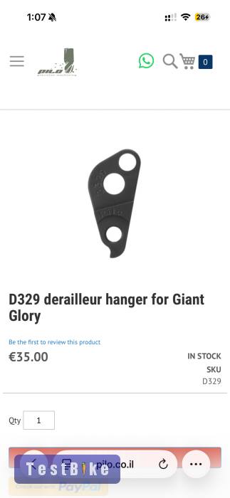 Új Cnc-zett Pilo váltófül Giant Glory Dh vázhoz 