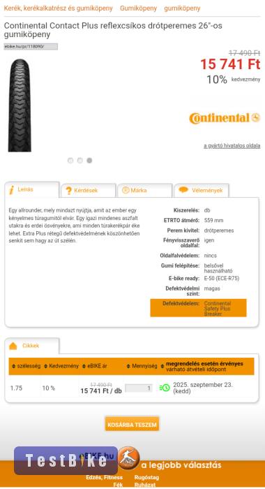 Új Continental Contct Plus eladó
