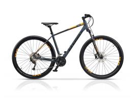 Új Cross Fusion 9 29" MTB kerékpár, matt szürke-narancs 2023