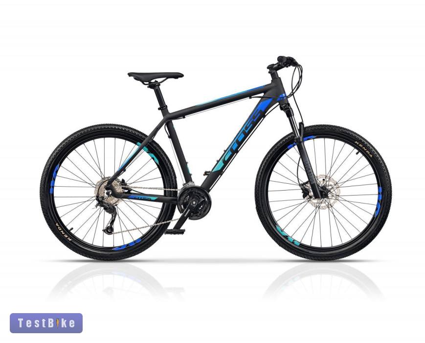 Új Cross GRX 9 29" MTB kerékpár, matt fekete-kék
