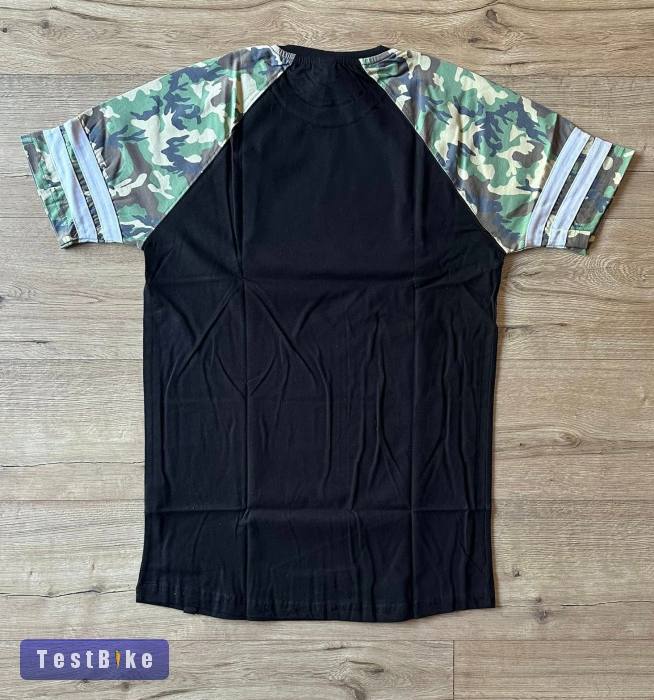 Új CRY brand fekete/camo slim fit póló, t-shirt (S) - BMX
