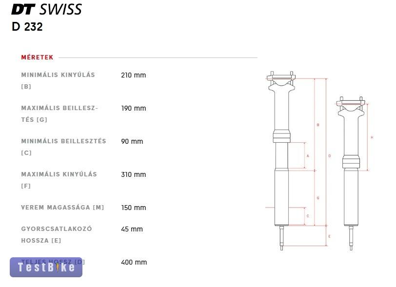 Új dobozos DT Swiss D232 upsidedown dropper 27,2 és 30,9 is