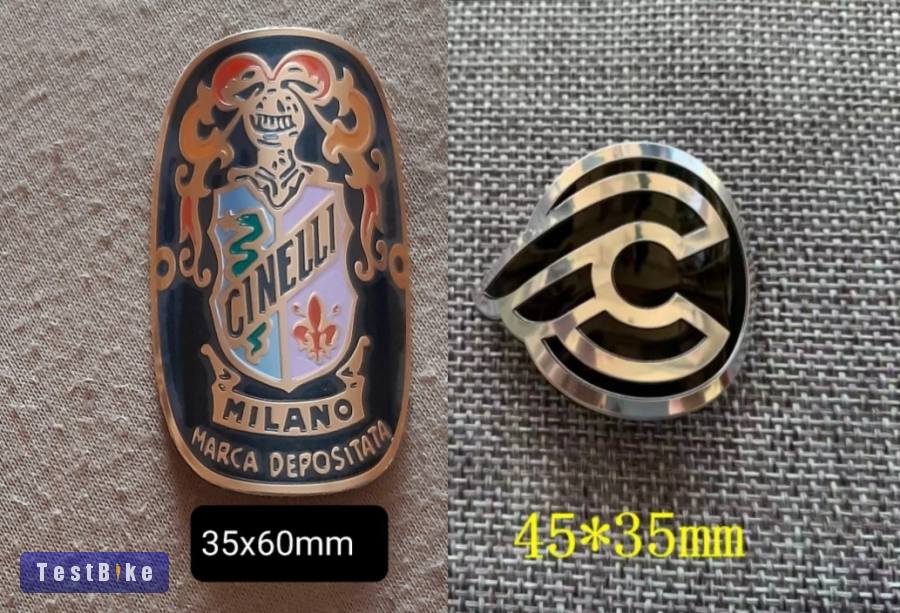 Új kerékpár váz embléma, Cinelli. Ár/db! Öntapadós, alu