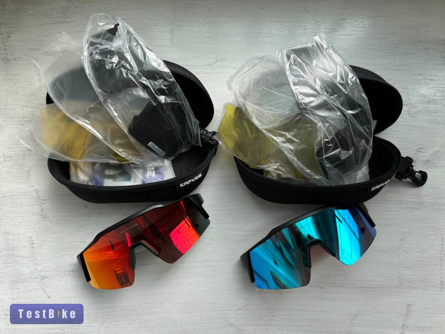 Új kerékpáros szemüveg 3 extra lencsével.