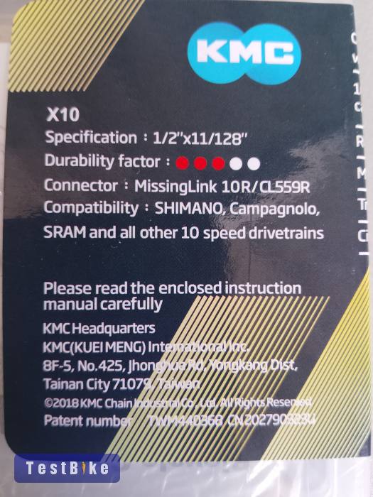Új KMC X10 10 sebességes kerékpár lánc 
