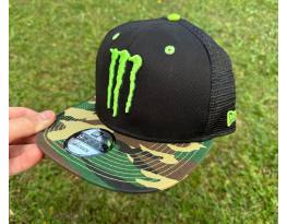 Új Monster Energy camo/fekete hálós sapka, snapback, cap
