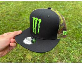 Új Monster Energy fekete/camo hálós sapka, snapback