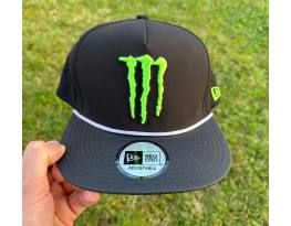 Új Monster Energy fekete/fehér rope hálós sapka, snapback