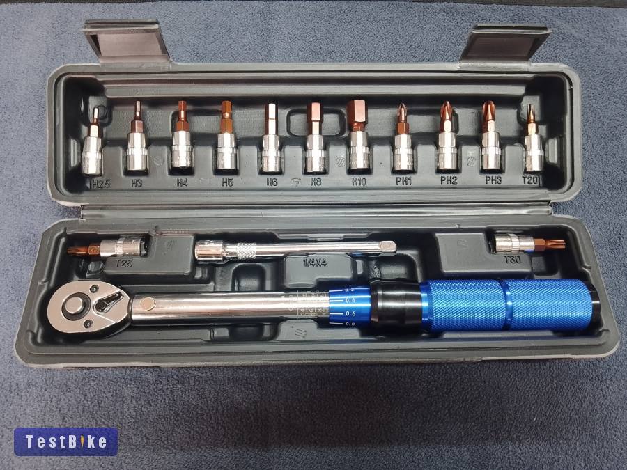 Új nyomatékkulcs 1/4" 2-24Nm kerékpárszereléshez készletben