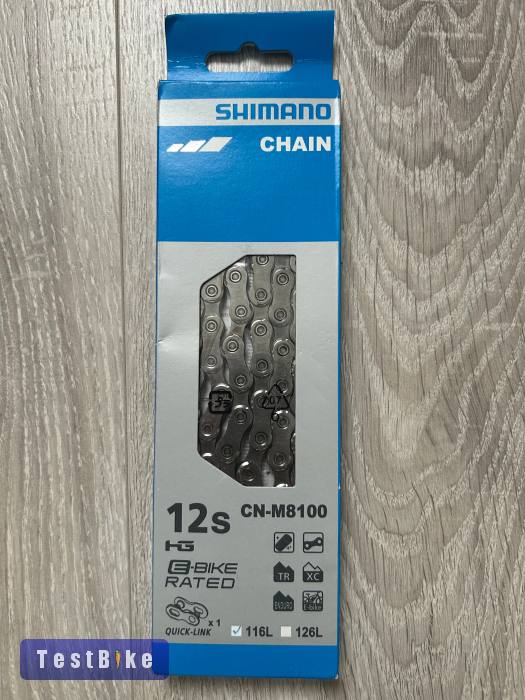 Új Shimano XT CN-M8100 lánc, 12-seb., 116 szem + patent