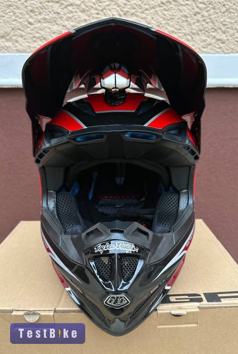 Új Troy Lee Designs GP piros/fekete sisak, bukósisak (S/M)