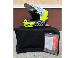 Új Troy Lee Designs GP szürke/sárga sisak, bukósisak (M)