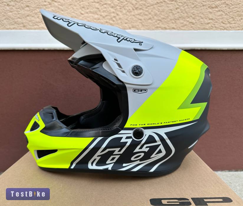 Új Troy Lee Designs GP szürke/sárga sisak, bukósisak (S/M)