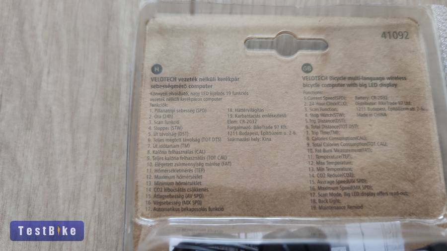 Velotech vezeték nélküli km/óra