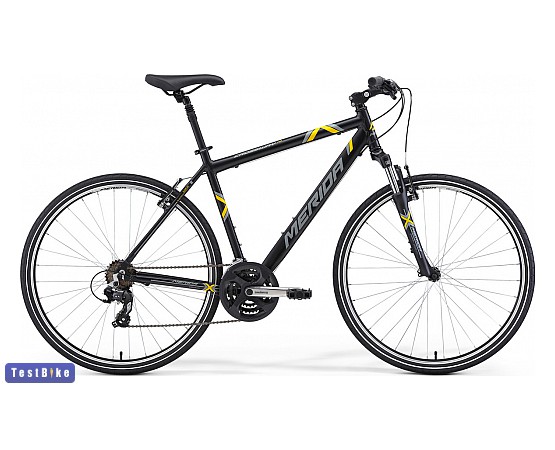 Merida Crossway 10-V 2014 trekking, selyemfényű fekete-szürke-sárga