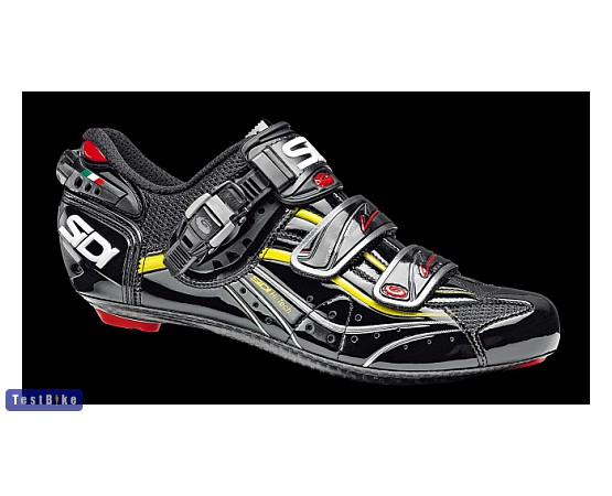 Sidi Genius 6.6 Carbon 2012 kerékpáros cipő, Fekete - sárga kerékpáros cipő
